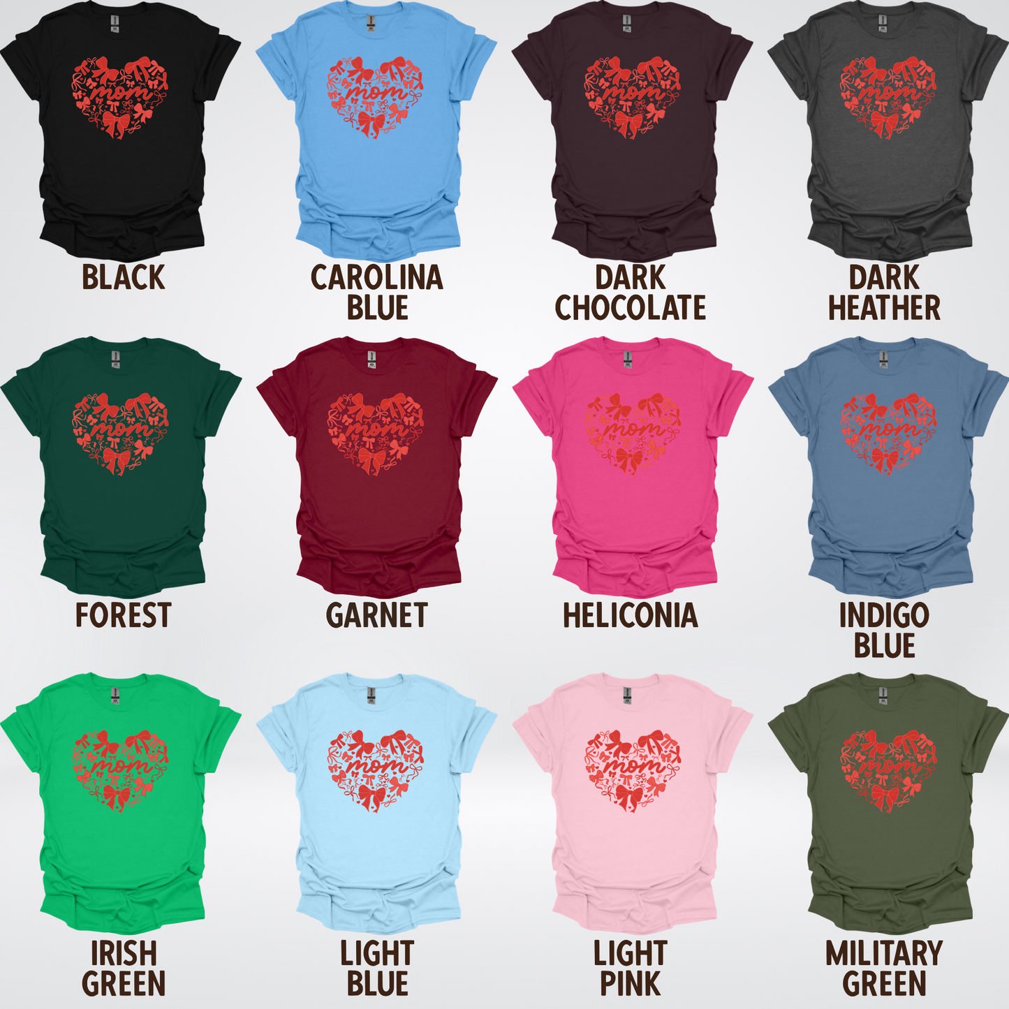 Mom Red Bow Coquette T-Shirt