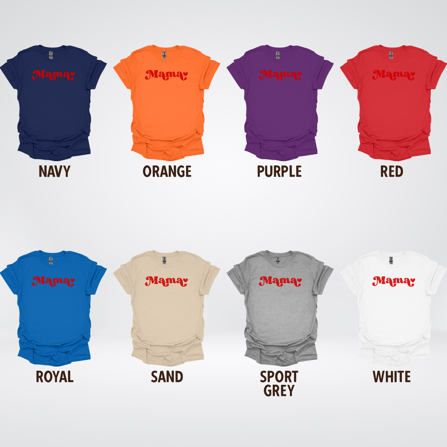 Mama Retro Valentine's Day Red Design T-Shirt