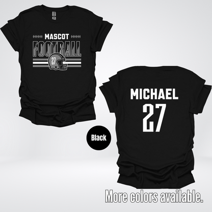 Custom Mascot, Number, & Name – Gray - Football Design 15 T-Shirt