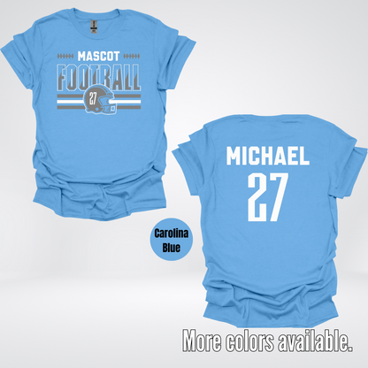 Custom Mascot, Number, & Name – Gray - Football Design 15 T-Shirt