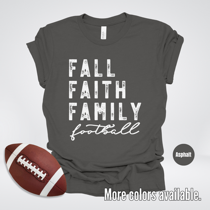 Fall Faith Family Football T-Shirt