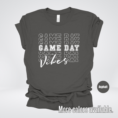 Game Day Vibes Stacked - White Design - T-Shirt