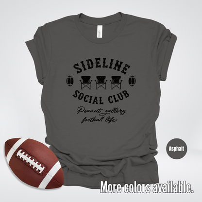 Sideline Social Club Peanut Gallery Football Life Black Design T-Shirt
