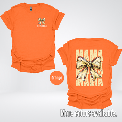 Custom Name Baseball Softball Mama Coquette T-Shirt