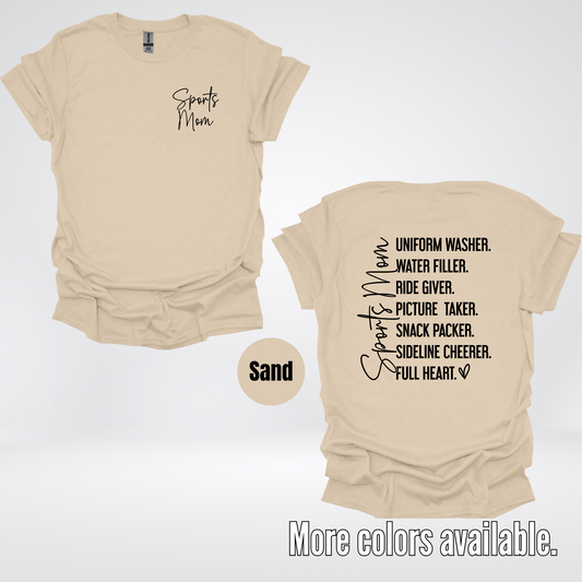 Sports Mom Uniform Washer Sideline Cheerer - Black Design - T-Shirt