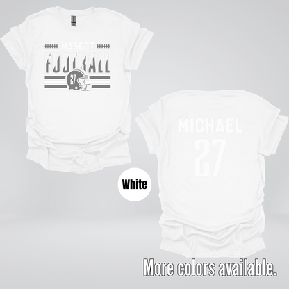 Custom Mascot, Number, & Name – Gray - Football Design 15 T-Shirt