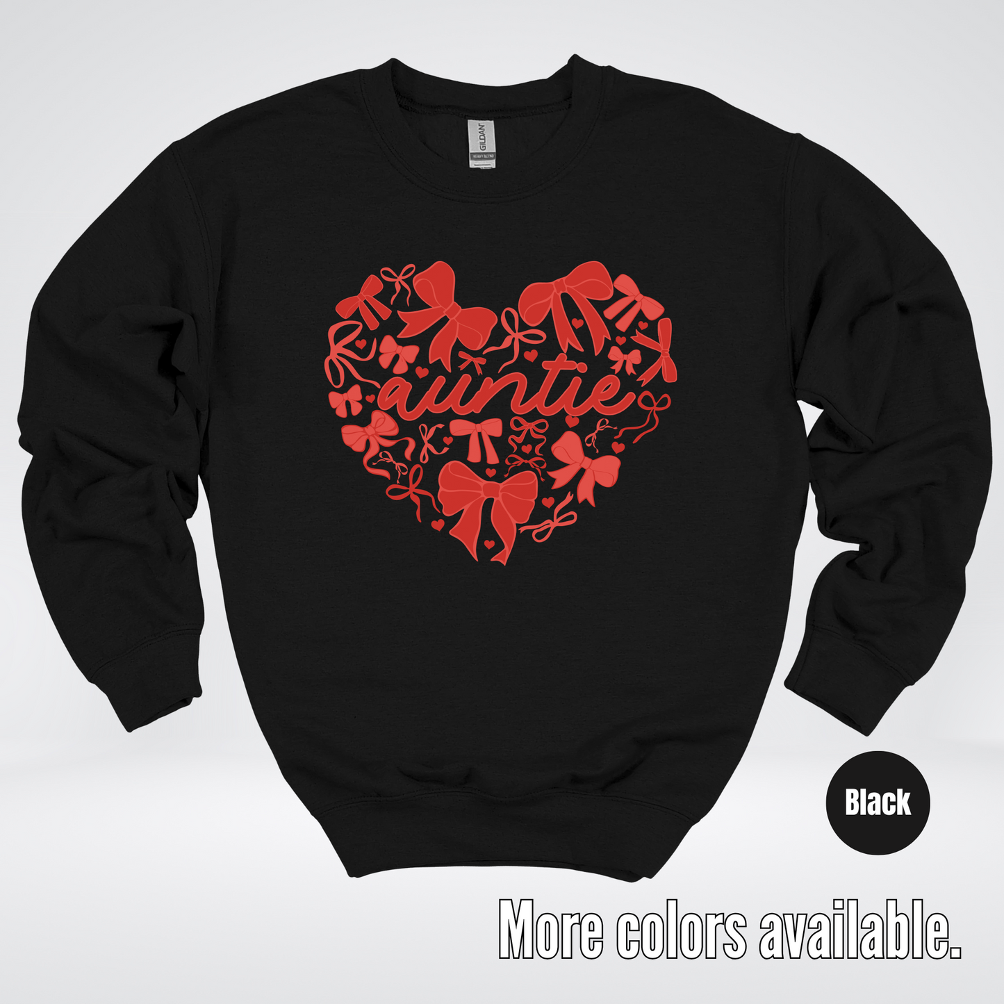 Auntie Red Bow Coquette Crewneck Sweatshirt