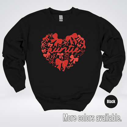 Auntie Red Bow Coquette Crewneck Sweatshirt
