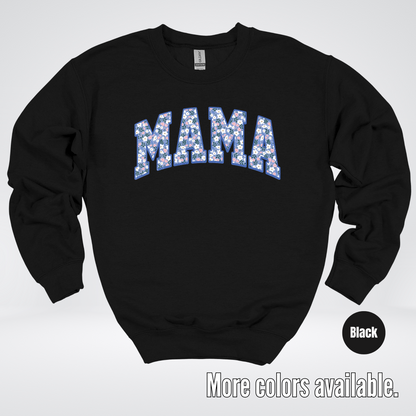 Mama Blue Bell Floral Crewneck Sweatshirt