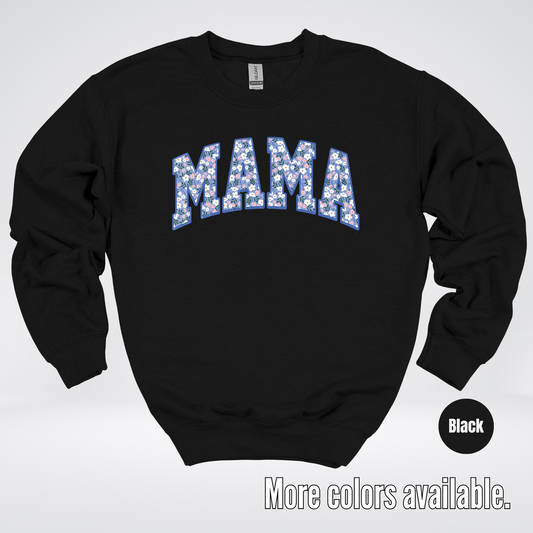 Mama Blue Bell Floral Crewneck Sweatshirt