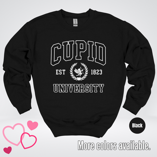 Cupid University Est 1823 White Design Crewneck Sweatshirt