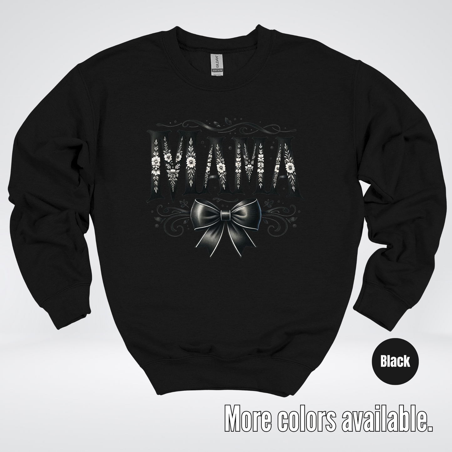 Mama Black & White Coquette Crewneck Sweatshirt