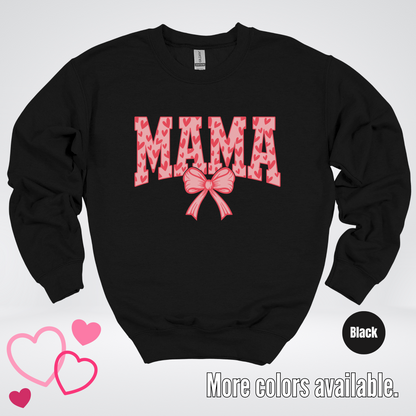 Mama Coquette Hearts Valentines Day Crewneck Sweatshirt