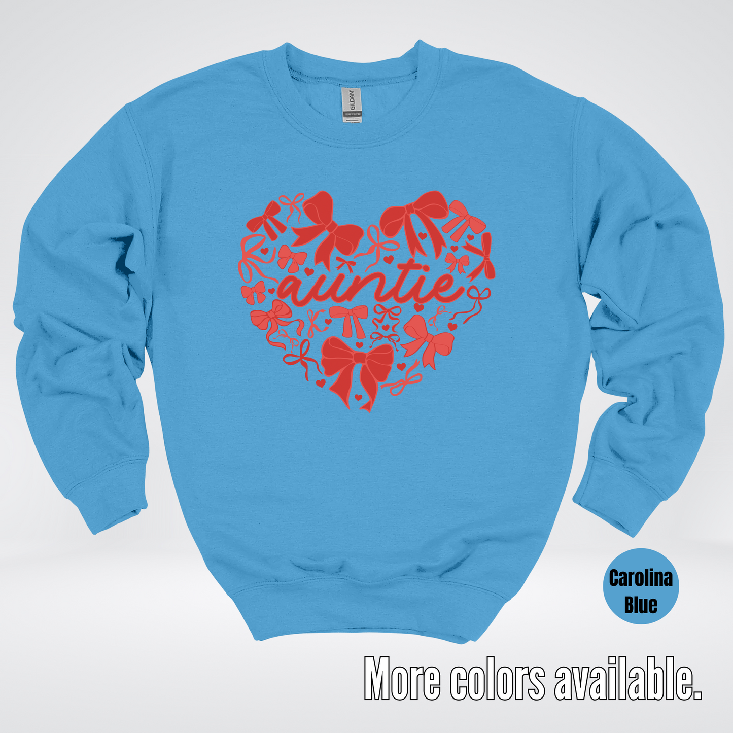 Auntie Red Bow Coquette Crewneck Sweatshirt