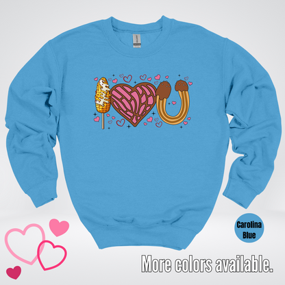 I Love You Elote Concha Churro Crewneck Sweatshirt