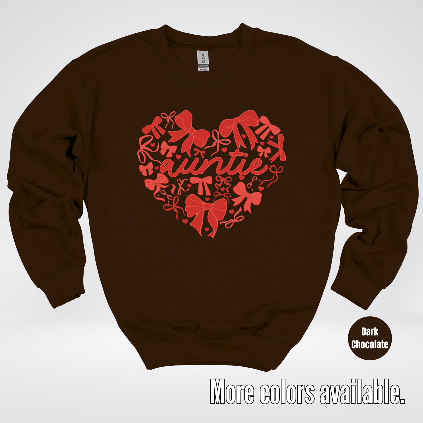 Auntie Red Bow Coquette Crewneck Sweatshirt