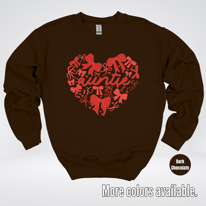 Auntie Red Bow Coquette Crewneck Sweatshirt