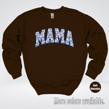 Mama Blue Bell Floral Crewneck Sweatshirt