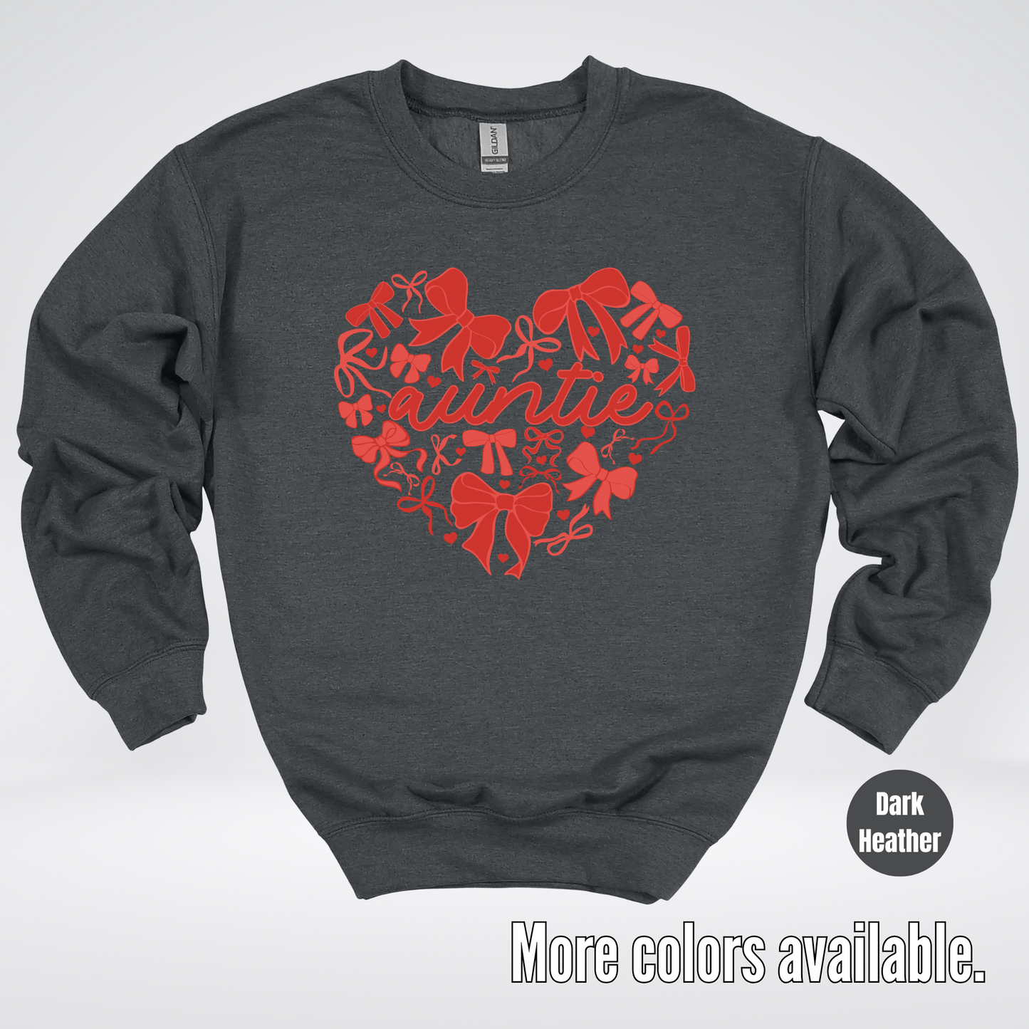 Auntie Red Bow Coquette Crewneck Sweatshirt