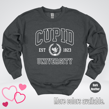 Cupid University Est 1823 White Design Crewneck Sweatshirt