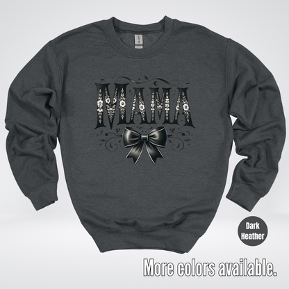 Mama Black & White Coquette Crewneck Sweatshirt