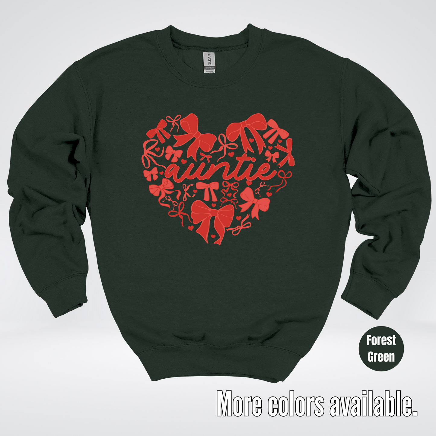 Auntie Red Bow Coquette Crewneck Sweatshirt