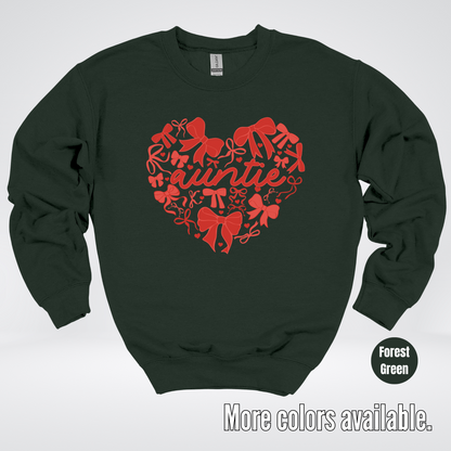 Auntie Red Bow Coquette Crewneck Sweatshirt
