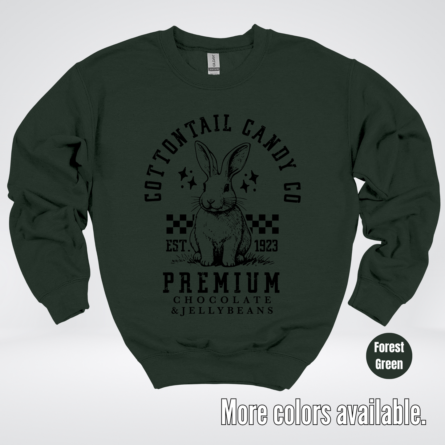 Cottontail Candy Co Premium - Black Design - Easter Crewneck Sweatshirt