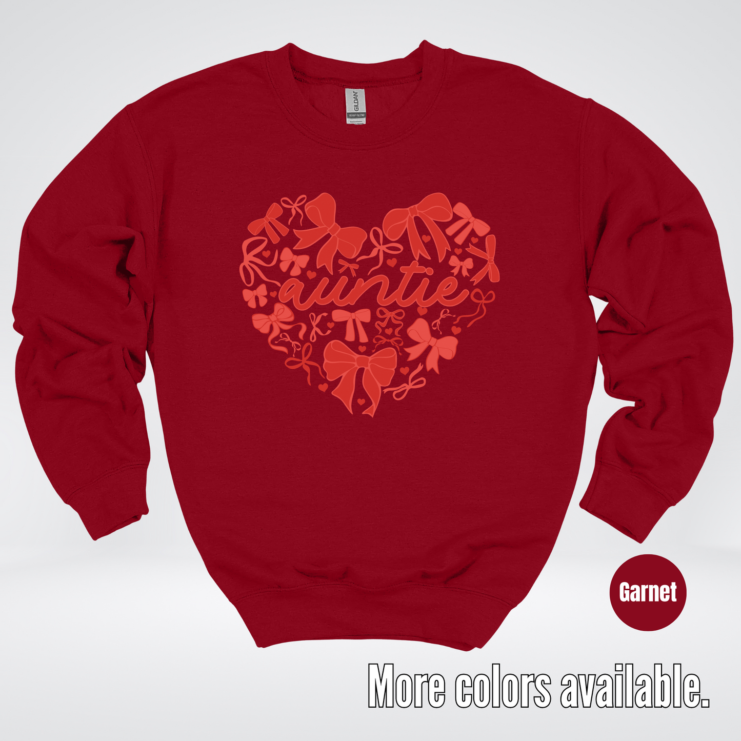 Auntie Red Bow Coquette Crewneck Sweatshirt