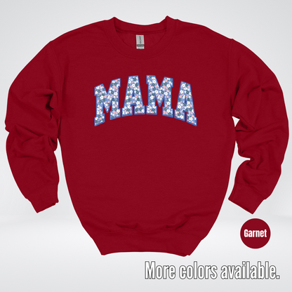 Mama Blue Bell Floral Crewneck Sweatshirt