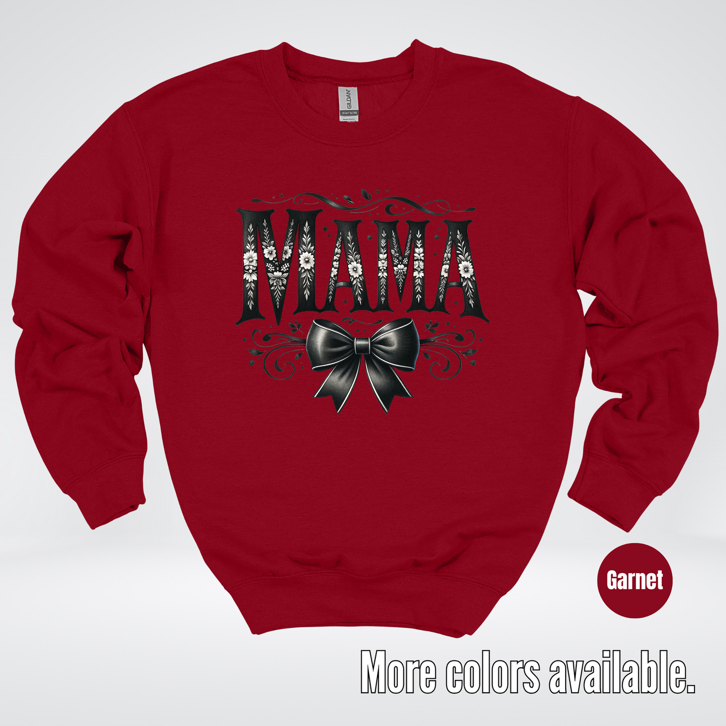 Mama Black & White Coquette Crewneck Sweatshirt