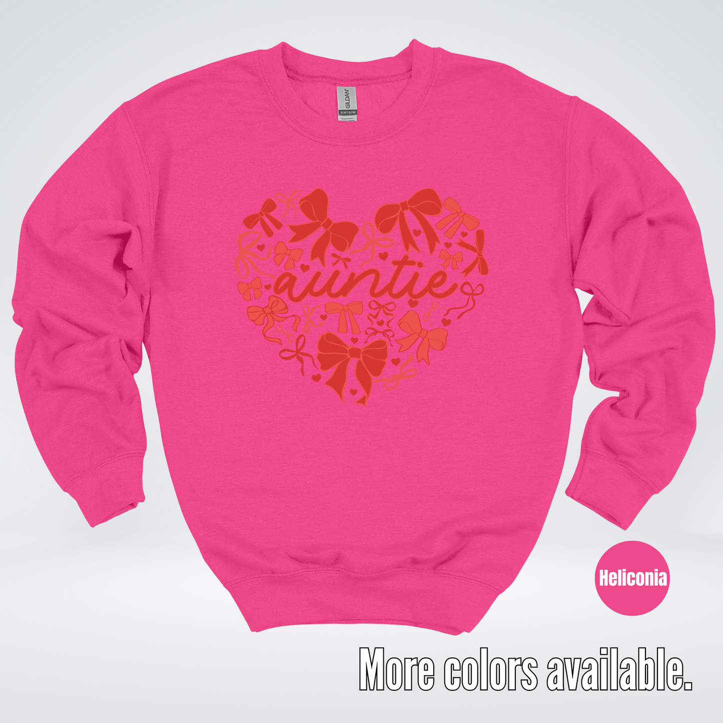 Auntie Red Bow Coquette Crewneck Sweatshirt