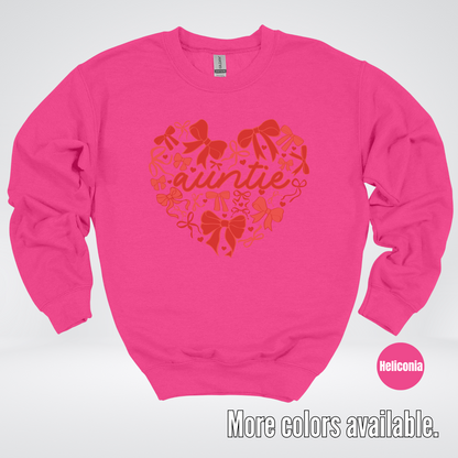 Auntie Red Bow Coquette Crewneck Sweatshirt