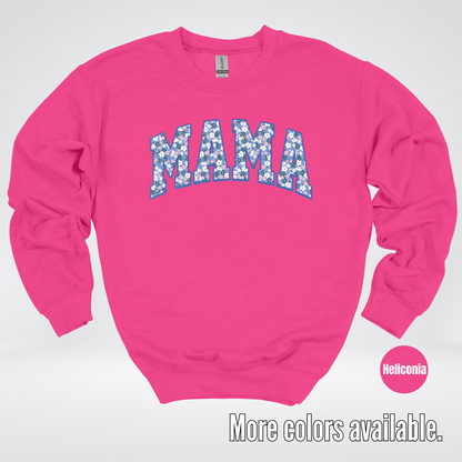 Mama Blue Bell Floral Crewneck Sweatshirt
