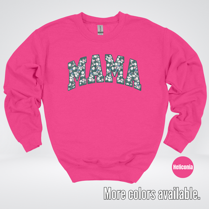 Mama Floral Green Crewneck Sweatshirt