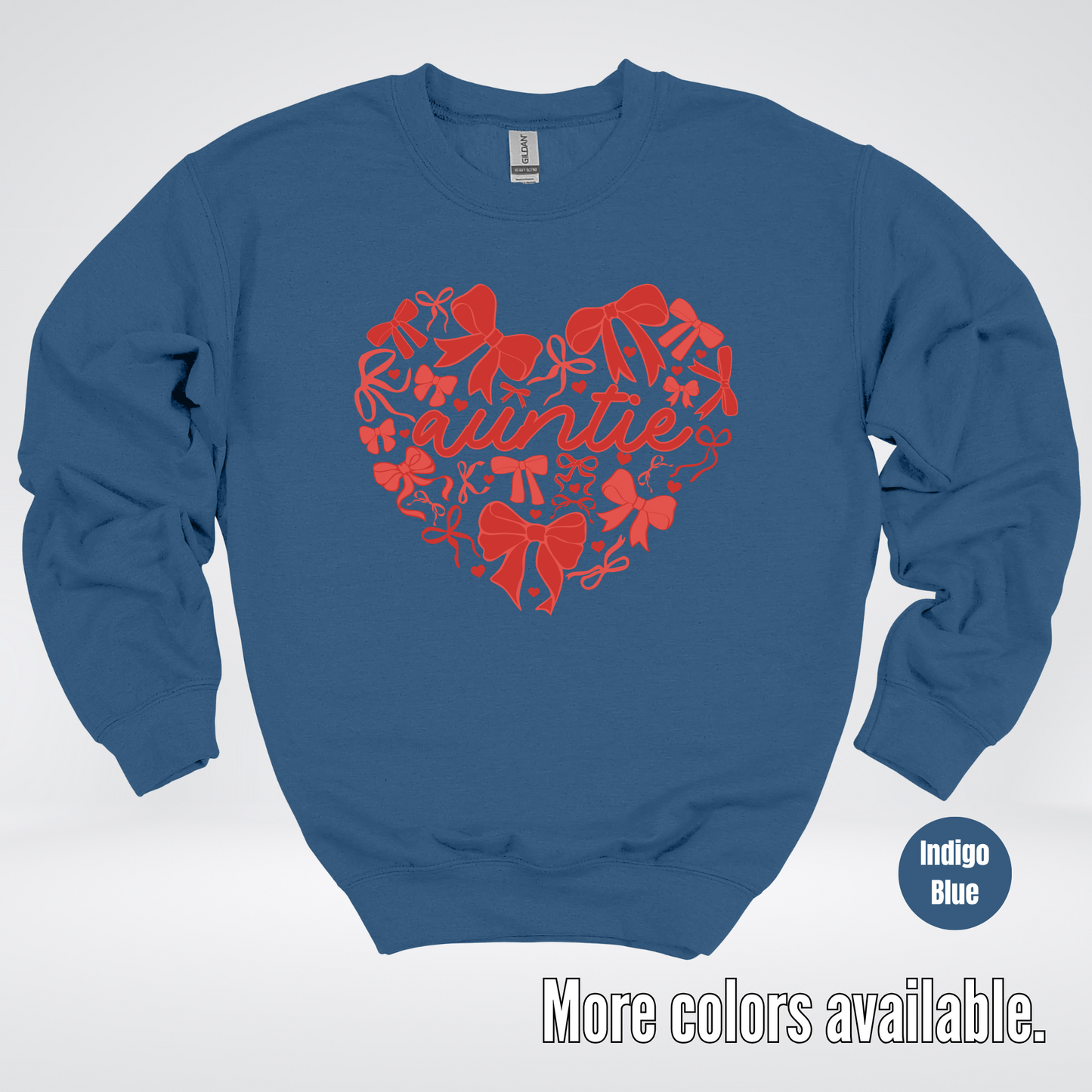 Auntie Red Bow Coquette Crewneck Sweatshirt