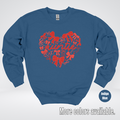 Auntie Red Bow Coquette Crewneck Sweatshirt
