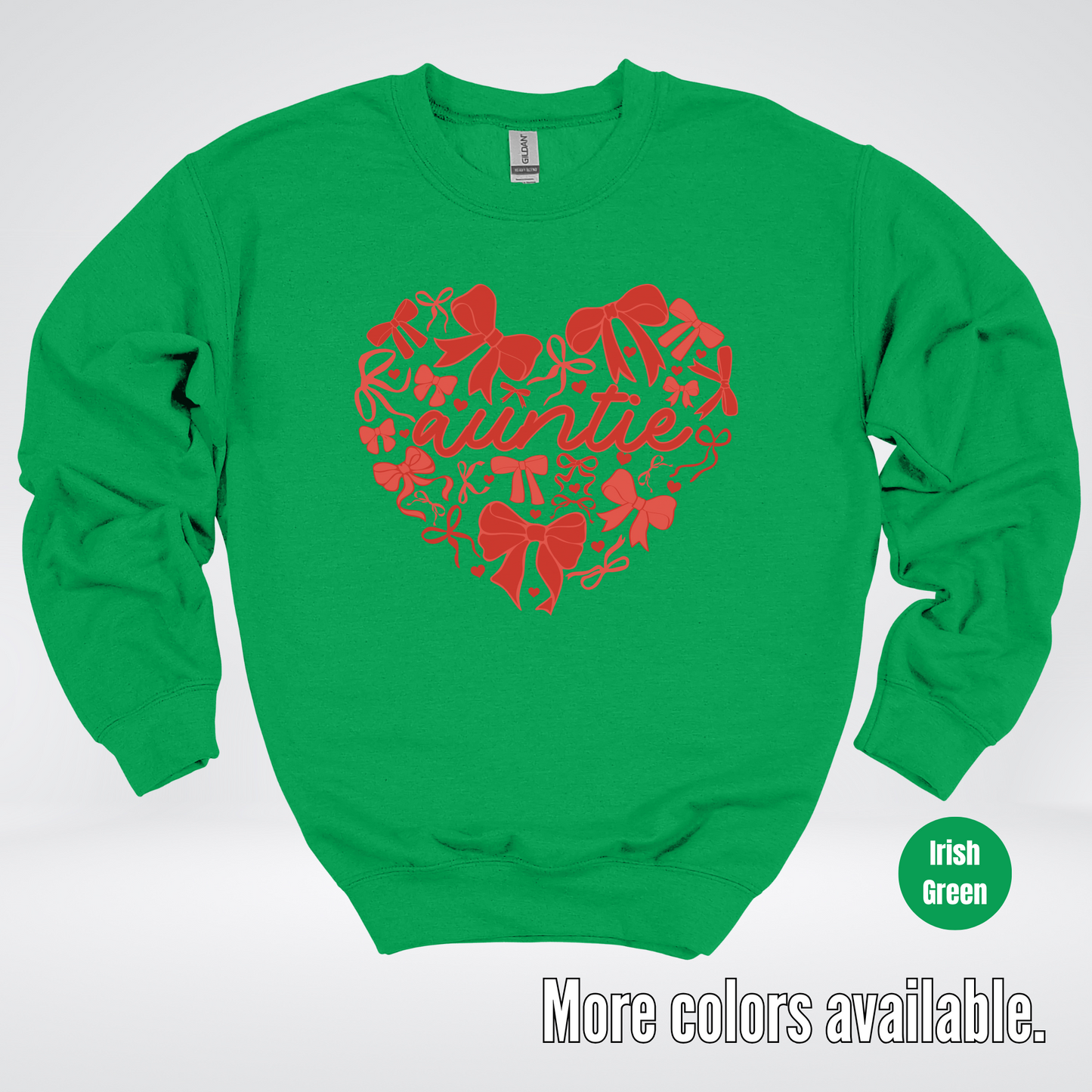 Auntie Red Bow Coquette Crewneck Sweatshirt