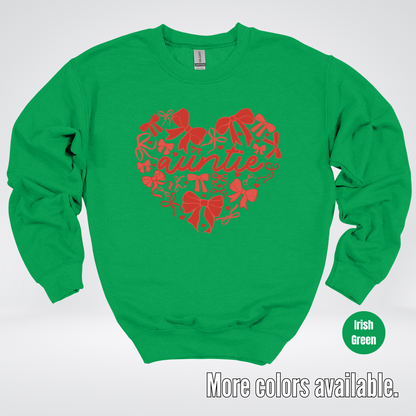 Auntie Red Bow Coquette Crewneck Sweatshirt