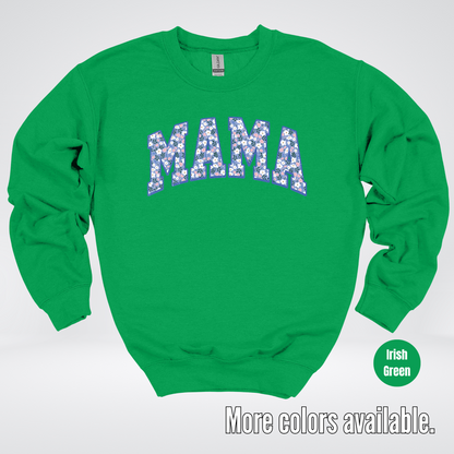 Mama Blue Bell Floral Crewneck Sweatshirt