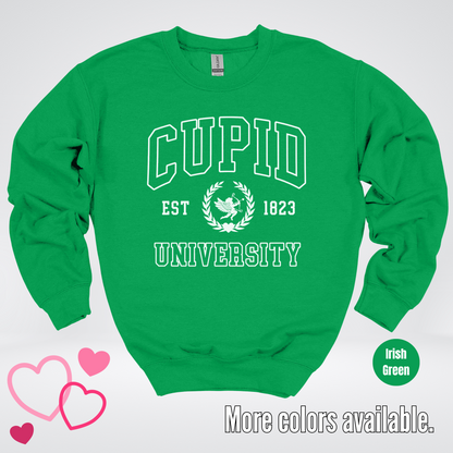 Cupid University Est 1823 White Design Crewneck Sweatshirt
