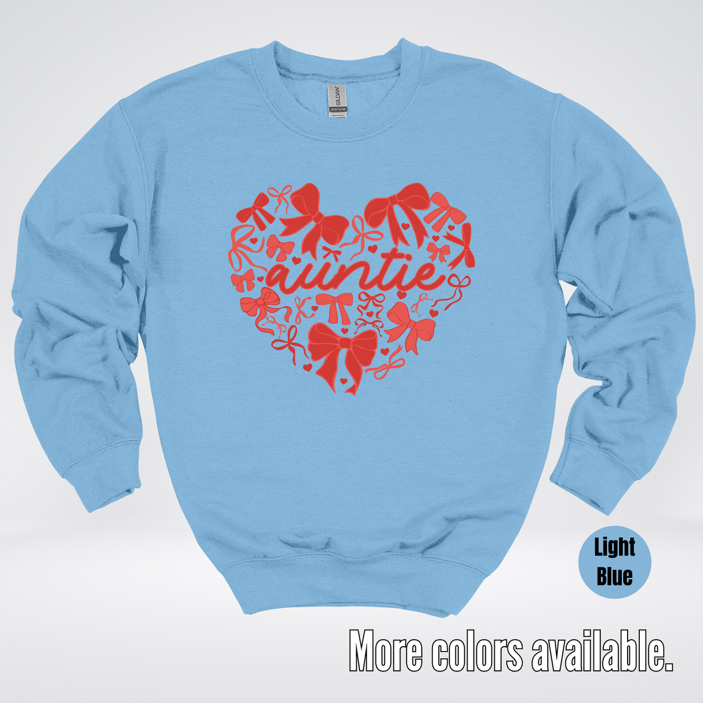 Auntie Red Bow Coquette Crewneck Sweatshirt