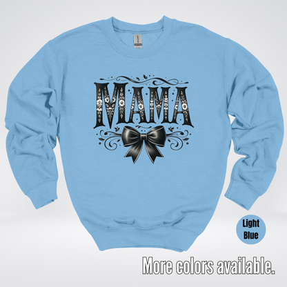 Mama Black & White Coquette Crewneck Sweatshirt