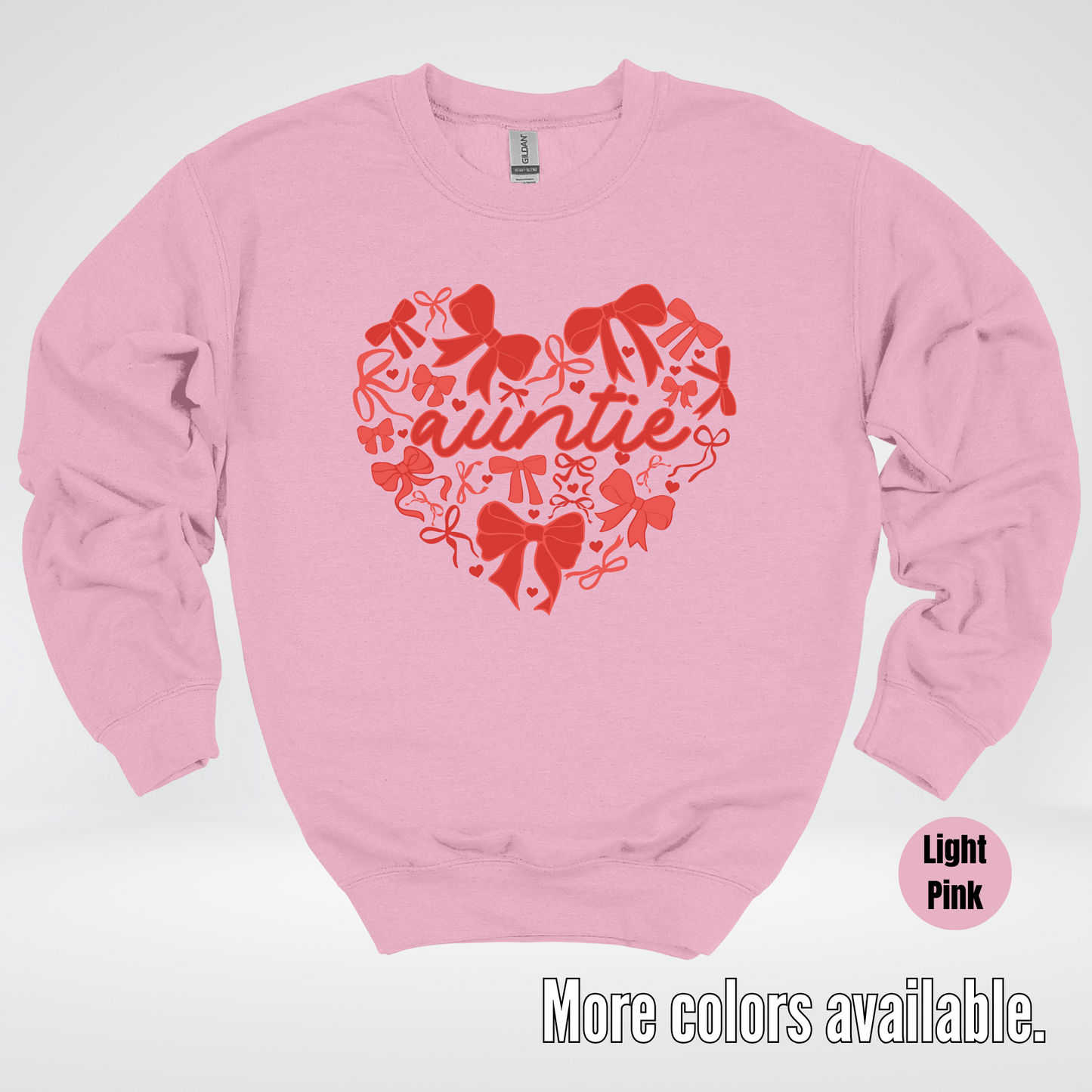 Auntie Red Bow Coquette Crewneck Sweatshirt