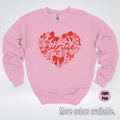 Auntie Red Bow Coquette Crewneck Sweatshirt