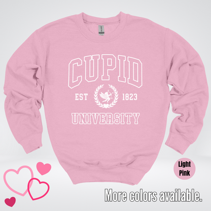 Cupid University Est 1823 White Design Crewneck Sweatshirt