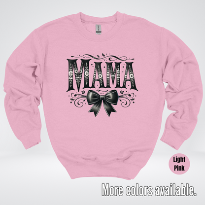 Mama Black & White Coquette Crewneck Sweatshirt