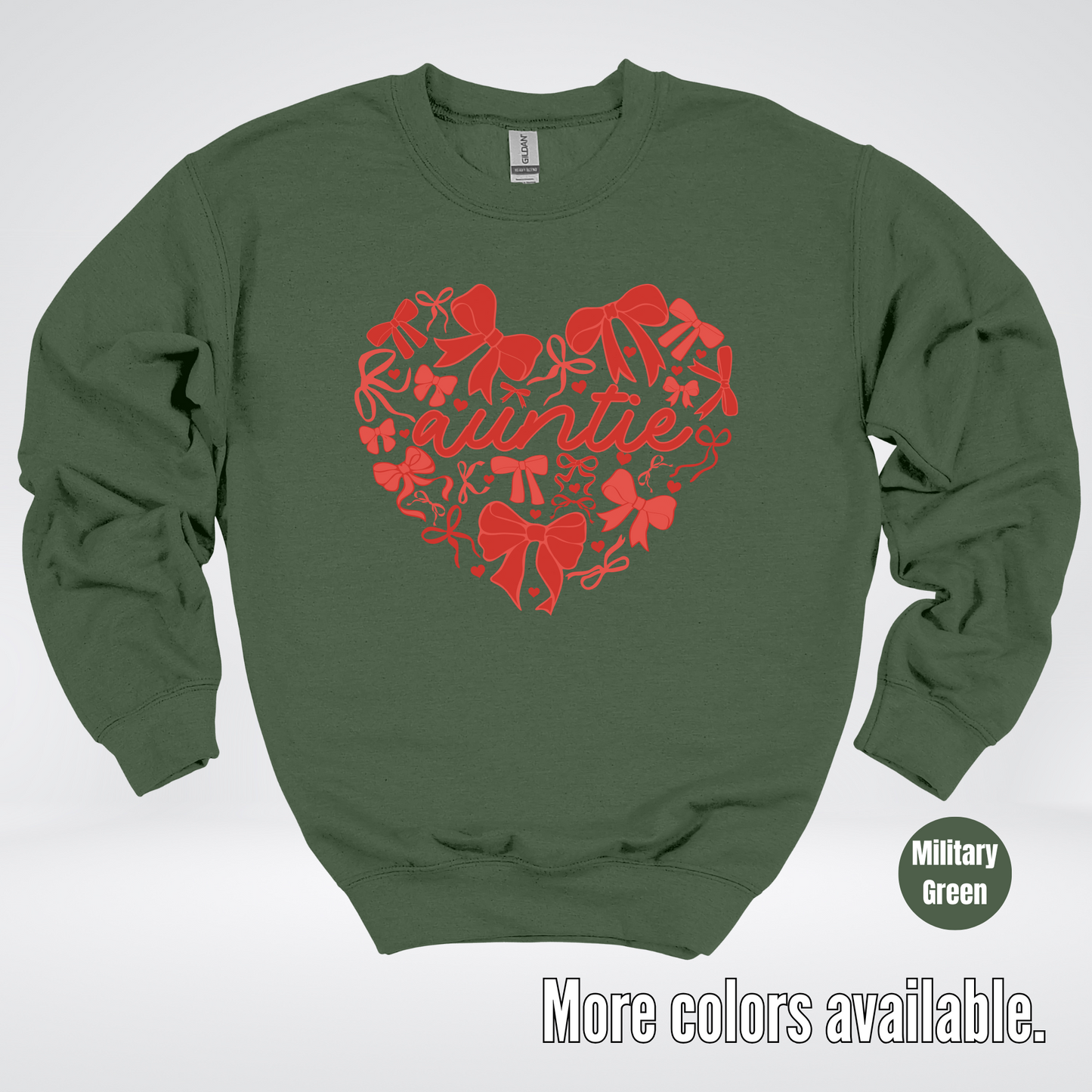 Auntie Red Bow Coquette Crewneck Sweatshirt