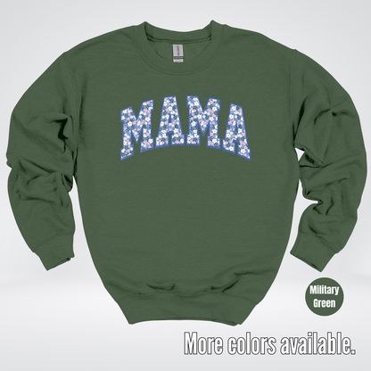 Mama Blue Bell Floral Crewneck Sweatshirt