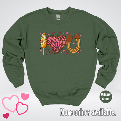 I Love You Elote Concha Churro Crewneck Sweatshirt